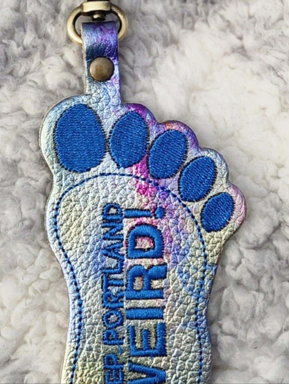 Portland Leather Aurora "Keep Portland Weird" Keychain